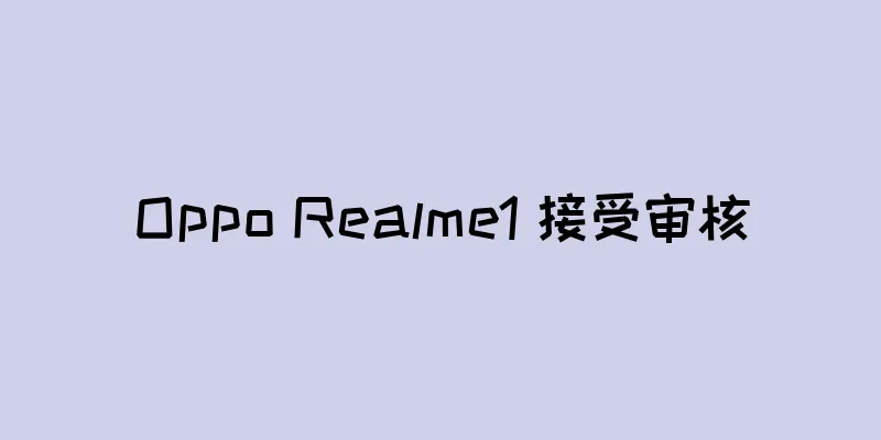 Oppo Realme1 接受审核