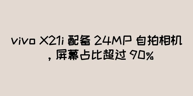 vivo X21i 配备 24MP 自拍相机，屏幕占比超过 90%