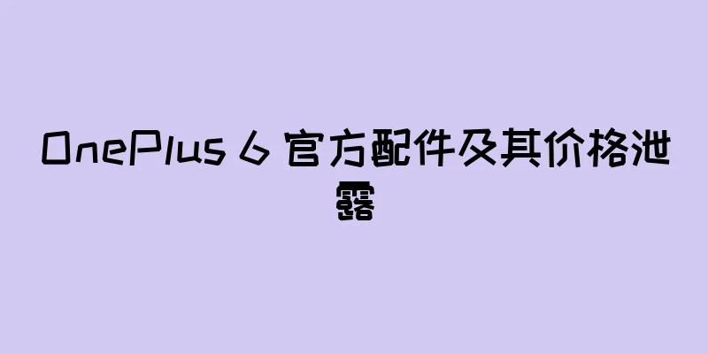 OnePlus 6 官方配件及其价格泄露