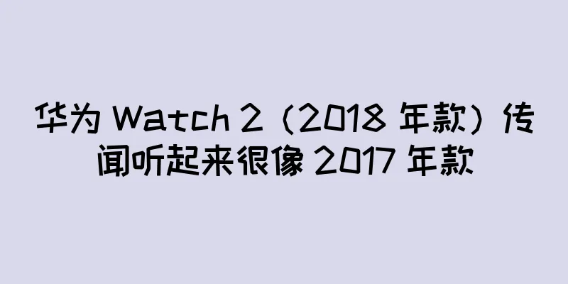 华为 Watch 2（2018 年款）传闻听起来很像 2017 年款
