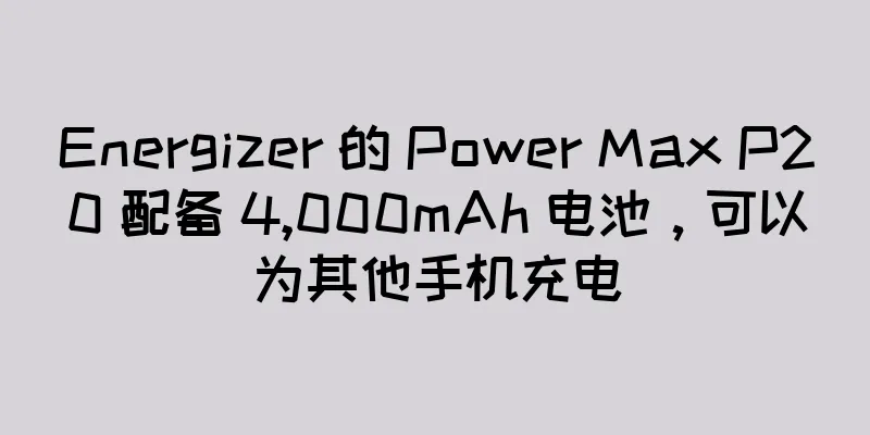 Energizer 的 Power Max P20 配备 4,000mAh 电池，可以为其他手机充电