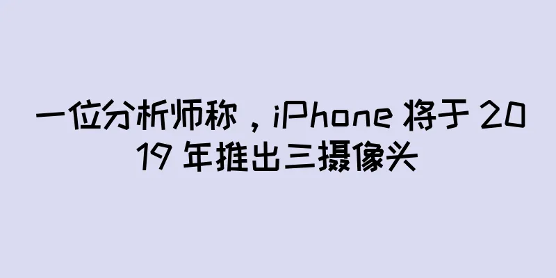 一位分析师称，iPhone 将于 2019 年推出三摄像头