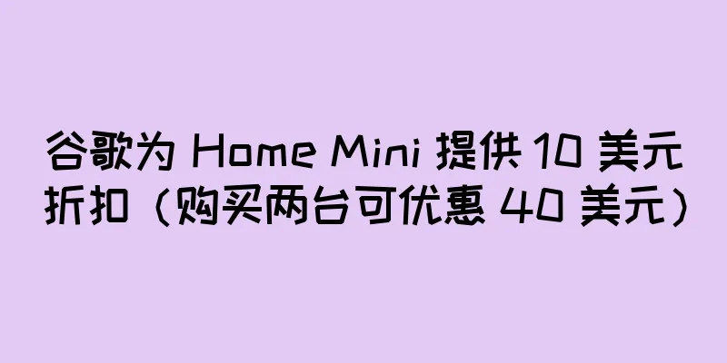 谷歌为 Home Mini 提供 10 美元折扣（购买两台可优惠 40 美元）