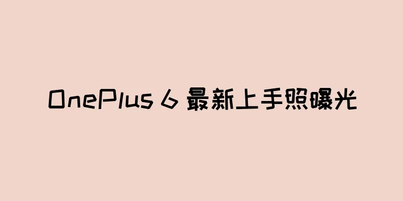 OnePlus 6 最新上手照曝光