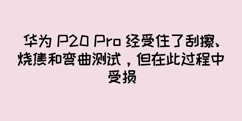 华为 P20 Pro 经受住了刮擦、烧焦和弯曲测试，但在此过程中受损