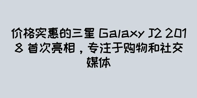 价格实惠的三星 Galaxy J2 2018 首次亮相，专注于购物和社交媒体