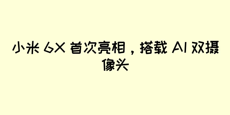 小米 6X 首次亮相，搭载 AI 双摄像头