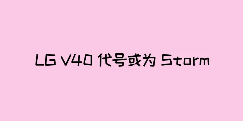 LG V40 代号或为 Storm