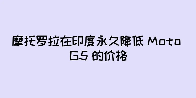 摩托罗拉在印度永久降低 Moto G5 的价格