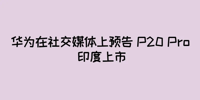 华为在社交媒体上预告 P20 Pro 印度上市
