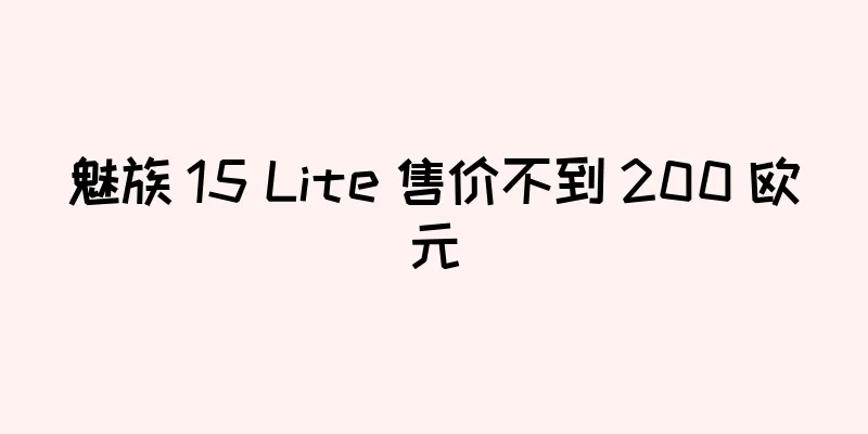 魅族 15 Lite 售价不到 200 欧元