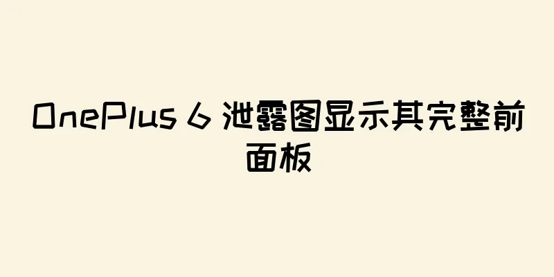 OnePlus 6 泄露图显示其完整前面板