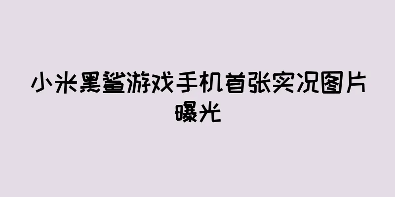 小米黑鲨游戏手机首张实况图片曝光