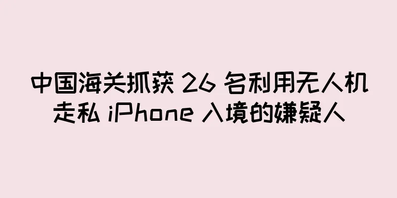 中国海关抓获 26 名利用无人机走私 iPhone 入境的嫌疑人