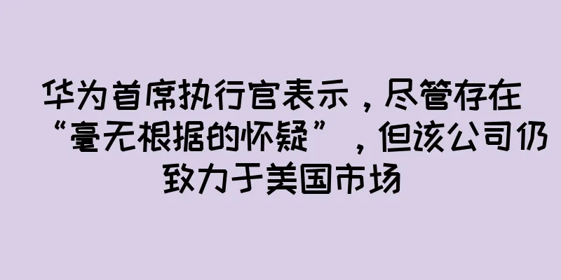 华为首席执行官表示，尽管存在“毫无根据的怀疑”，但该公司仍致力于美国市场