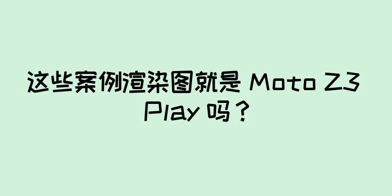 这些案例渲染图就是 Moto Z3 Play 吗？