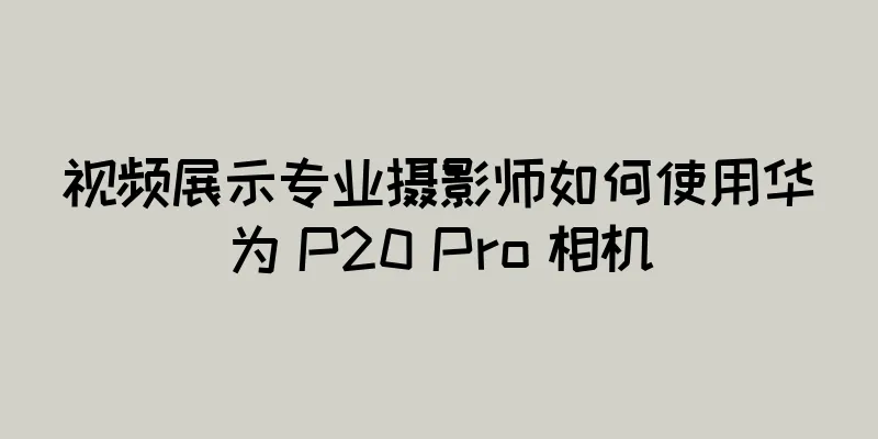 视频展示专业摄影师如何使用华为 P20 Pro 相机