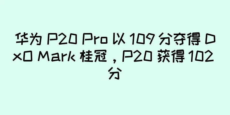华为 P20 Pro 以 109 分夺得 DxO Mark 桂冠，P20 获得 102 分