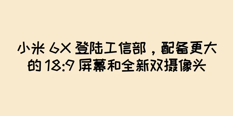 小米 6X 登陆工信部，配备更大的 18:9 屏幕和全新双摄像头