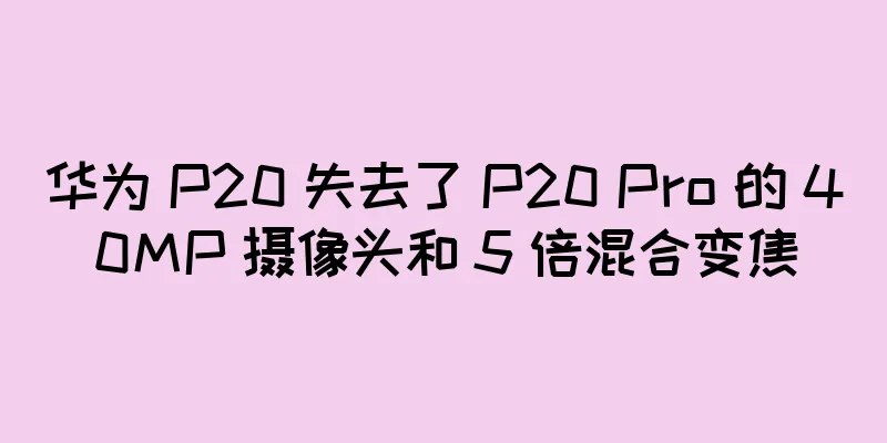 华为 P20 失去了 P20 Pro 的 40MP 摄像头和 5 倍混合变焦