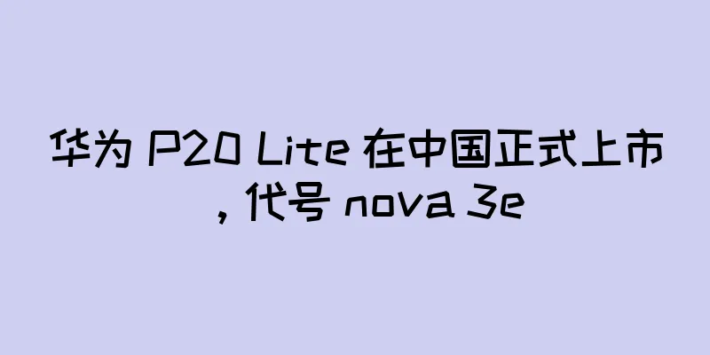 华为 P20 Lite 在中国正式上市，代号 nova 3e