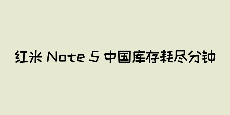 红米 Note 5 中国库存耗尽分钟