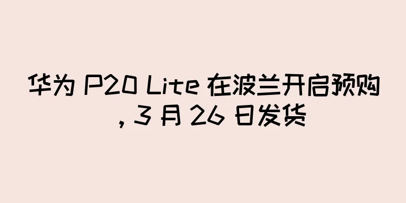 华为 P20 Lite 在波兰开启预购，3 月 26 日发货