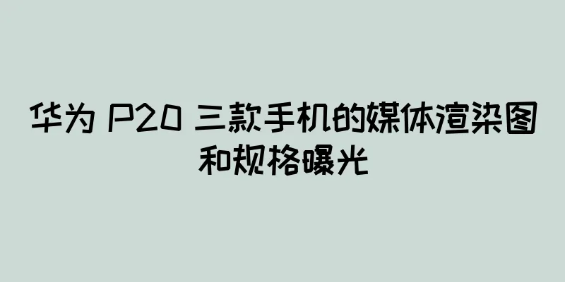 华为 P20 三款手机的媒体渲染图和规格曝光