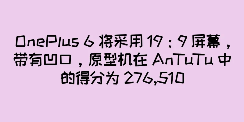 OnePlus 6 将采用 19：9 屏幕，带有凹口，原型机在 AnTuTu 中的得分为 276,510