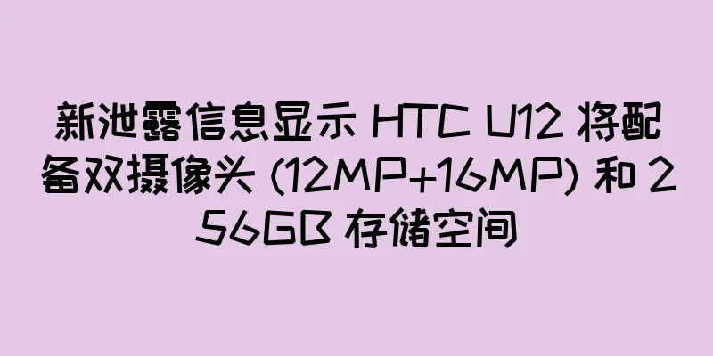 新泄露信息显示 HTC U12 将配备双摄像头 (12MP+16MP) 和 256GB 存储空间