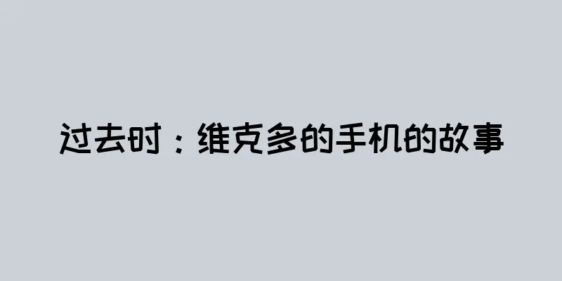 过去时：维克多的手机的故事