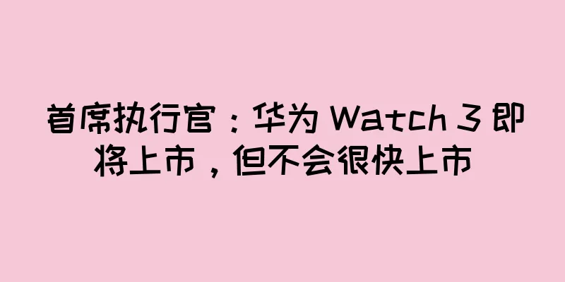 首席执行官：华为 Watch 3 即将上市，但不会很快上市