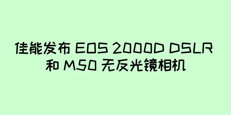 佳能发布 EOS 2000D DSLR 和 M50 无反光镜相机