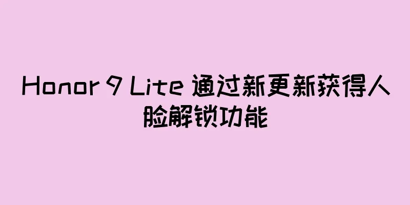 Honor 9 Lite 通过新更新获得人脸解锁功能