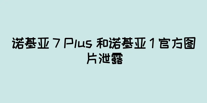 诺基亚 7 Plus 和诺基亚 1 官方图片泄露