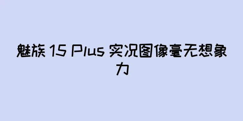 魅族 15 Plus 实况图像毫无想象力