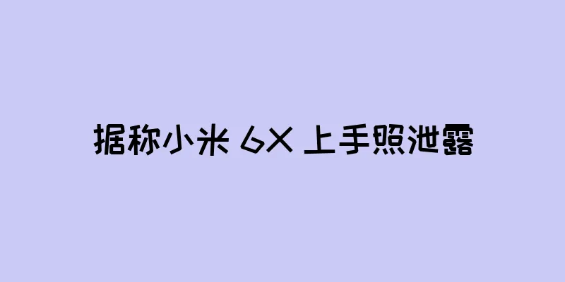 据称小米 6X 上手照泄露