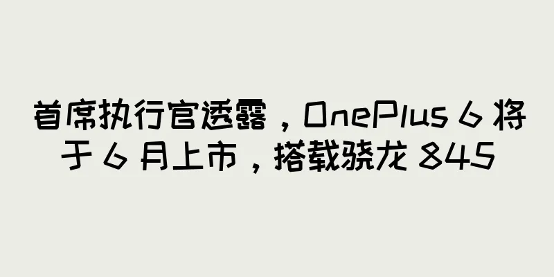 首席执行官透露，OnePlus 6 将于 6 月上市，搭载骁龙 845