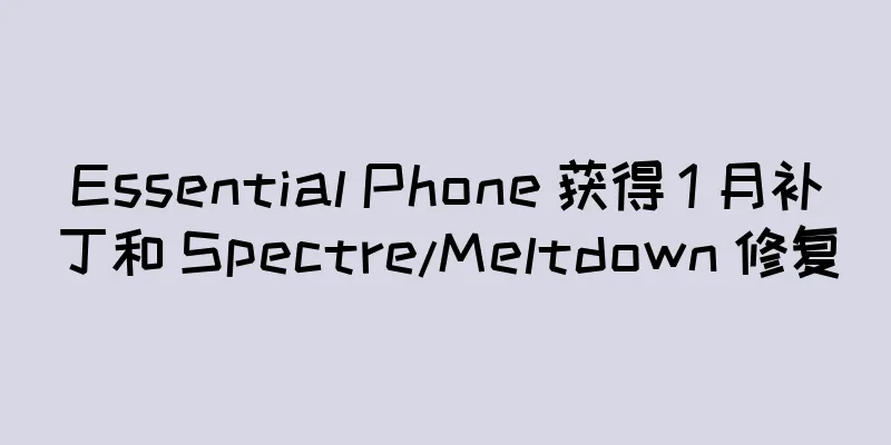 Essential Phone 获得 1 月补丁和 Spectre/Meltdown 修复
