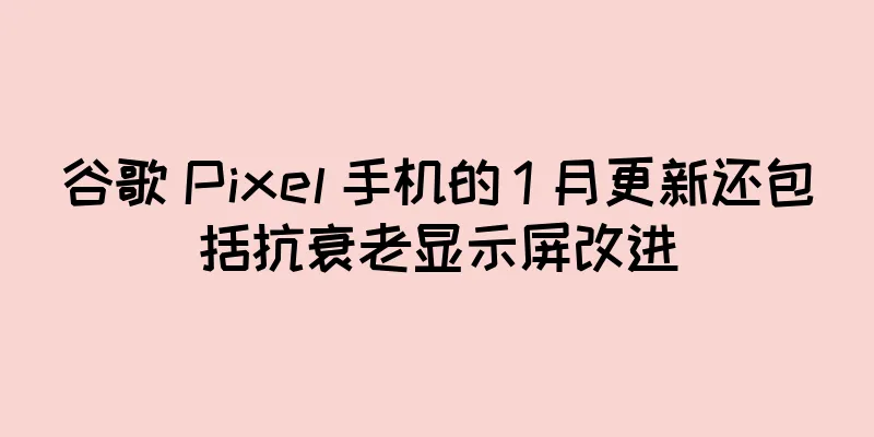 谷歌 Pixel 手机的 1 月更新还包括抗衰老显示屏改进