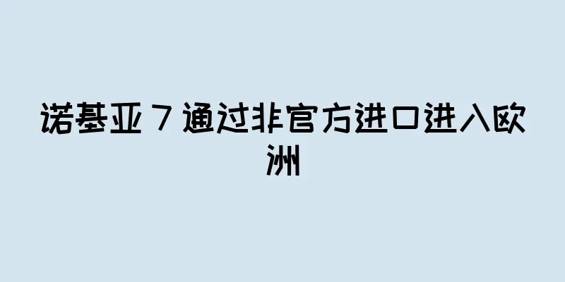 诺基亚 7 通过非官方进口进入欧洲