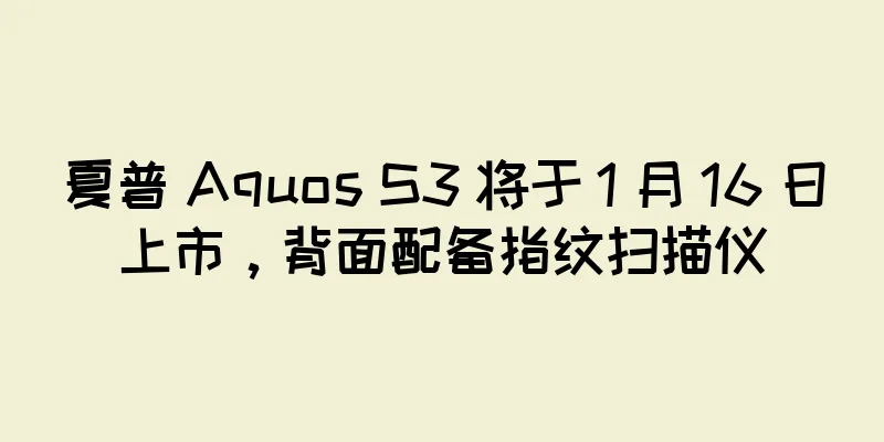 夏普 Aquos S3 将于 1 月 16 日上市，背面配备指纹扫描仪