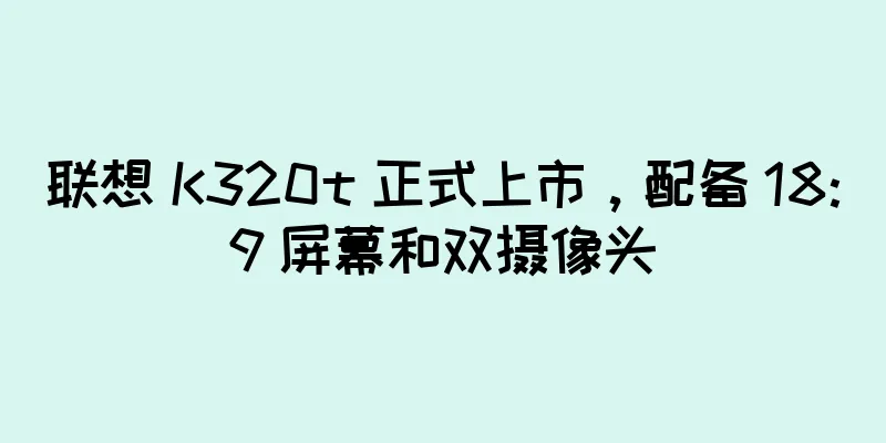 联想 K320t 正式上市，配备 18:9 屏幕和双摄像头