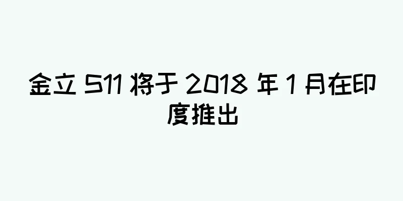 金立 S11 将于 2018 年 1 月在印度推出
