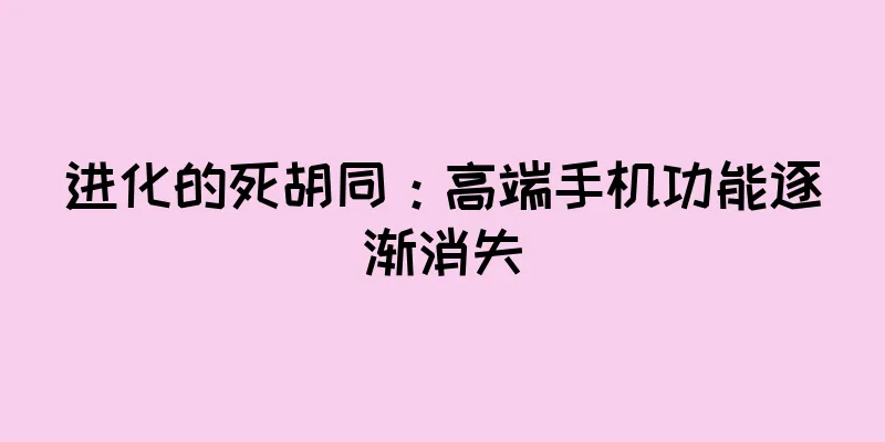 进化的死胡同：高端手机功能逐渐消失