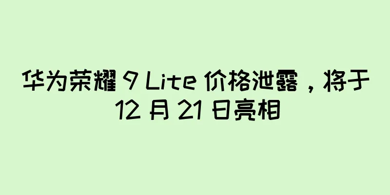 华为荣耀 9 Lite 价格泄露，将于 12 月 21 日亮相