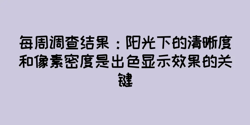 每周调查结果：阳光下的清晰度和像素密度是出色显示效果的关键