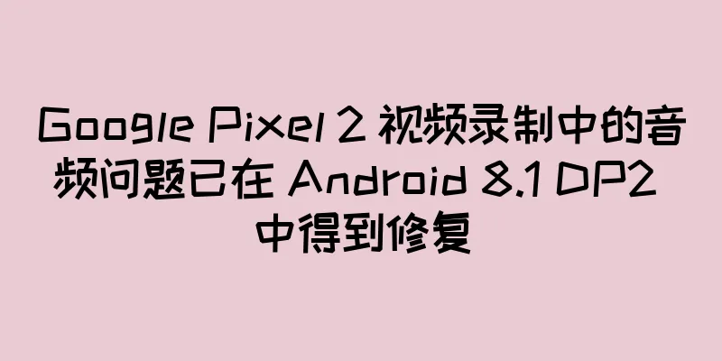 Google Pixel 2 视频录制中的音频问题已在 Android 8.1 DP2 中得到修复