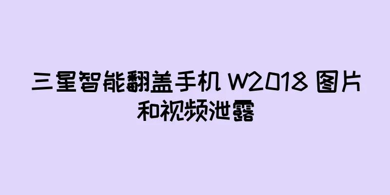 三星智能翻盖手机 W2018 图片和视频泄露