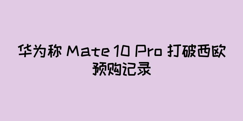 华为称 Mate 10 Pro 打破西欧预购记录